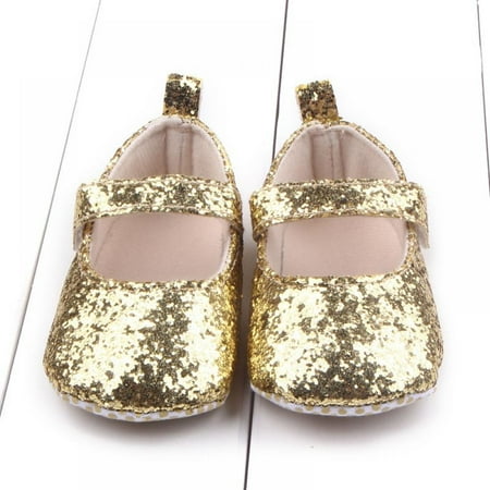 

Infant Baby Girl Shoes Baby Mary Jane Flats Princess Sequins Shoes Crib Shoe for Newborns Infants Babies and Toddlers