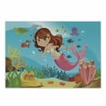thumbnail image 1 of Underwater Cutting Board, Mermaid Swimming Underwater in the Ocean Smiles Cheerful Happiness Theme, Decorative Tempered Glass Cutting and Serving Board, Small Size, Multicolor, by Ambesonne, 1 of 1