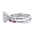 thumbnail image 3 of BERRICLE Sterling Silver Vintage Inspired Art Deco Wedding Engagement Rings 2.1 Carat Cubic Zirconia CZ Solitaire Ring Set for Women, Rhodium Plated Size 7, 3 of 13