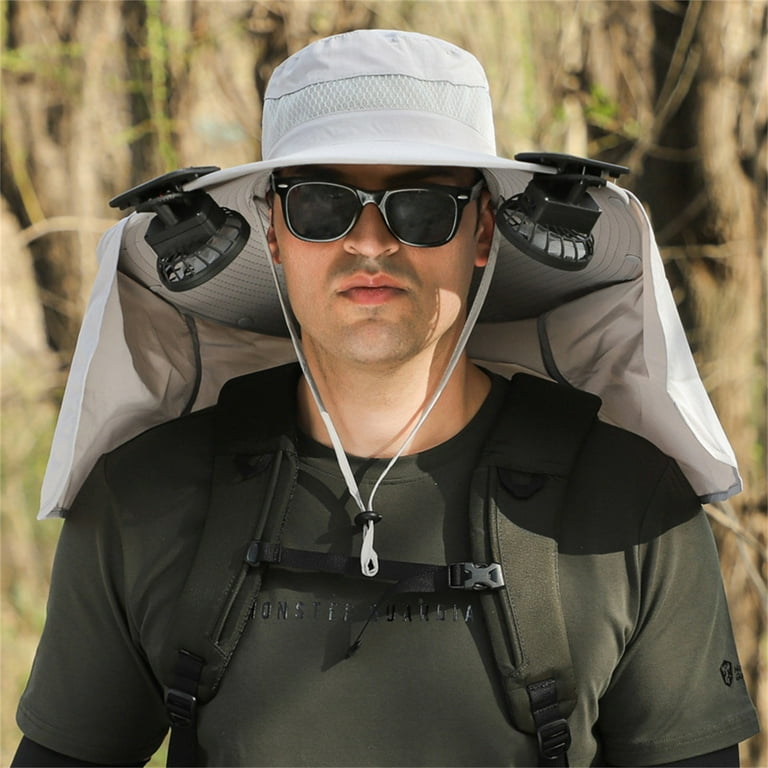 Wadada Wide Brim Solar Fan Outdoor Fishing Hat-Solar And Charging Solar