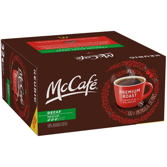 McCafe Premium Roast Decaf Coffee K-Cup Pods, 32 ct Box