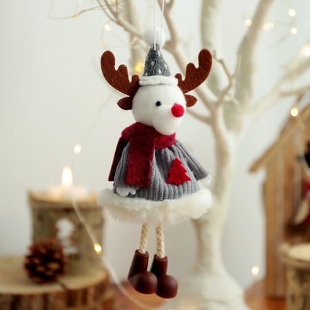 

Christmas Snowman Elk Hanging Plush Fabric Christmas Tree Pendant Decoration Pendant Living room car Hanging tag hanging doll tag festival decoration supplies