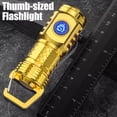 thumbnail image 5 of German Three-Eyed Monster Mini Flashlight Thumb Flashlight, Mini Flash Super Power Flashlight, Multi-Functional Mini Pen Clip Flashlight Light Steel High Lumen Rechargeable Waterproof (Gold), 5 of 13