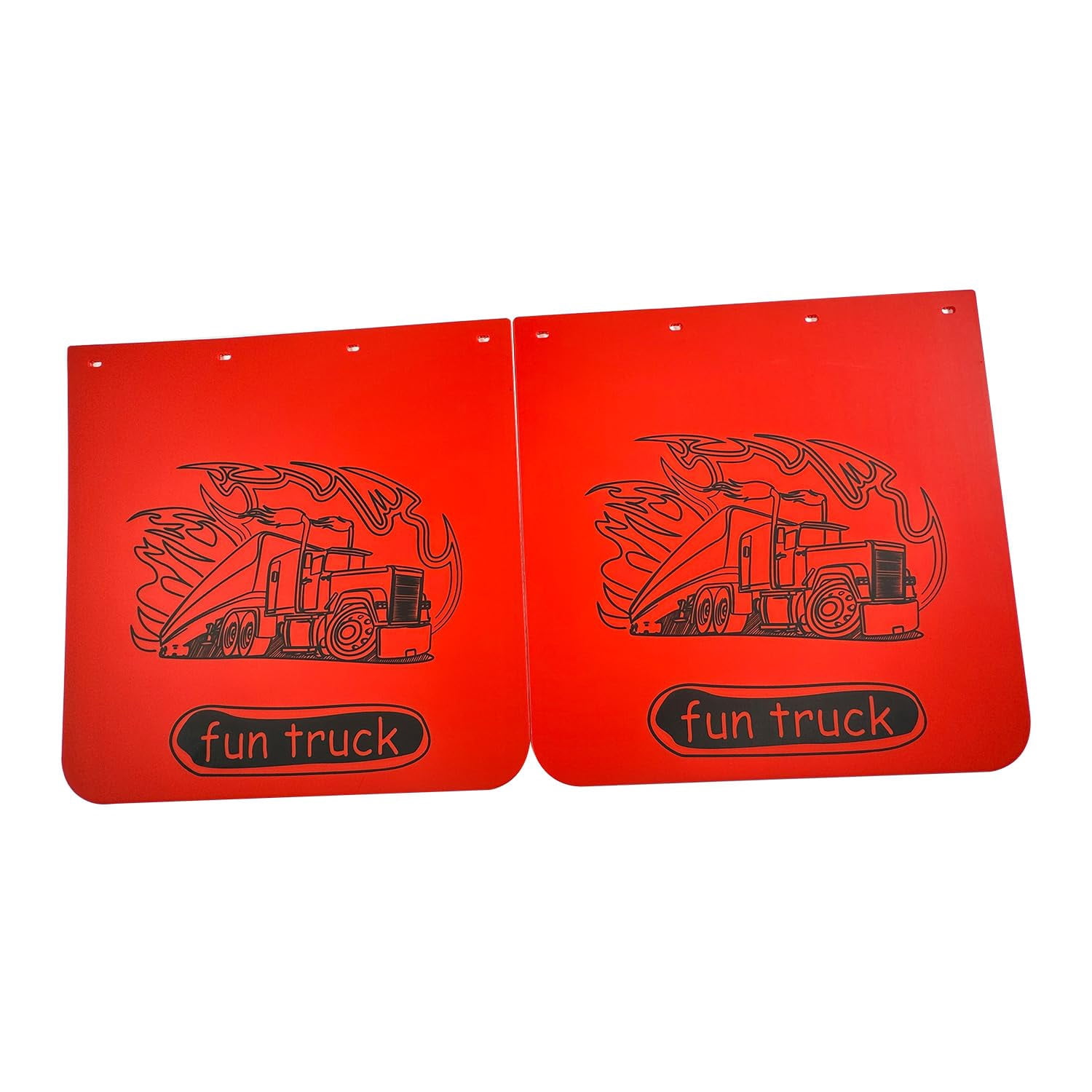 BST BSSP 2PCS 24"x24" Red Straight Heavy Duty Polymer Mud Flaps, Universal Splash Mud Guard Mudflap for Semi Trucks Tractor Trailer