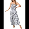 thumbnail image 2 of Vestido de Verano Informal Bohemio para Mujer, Sin Mangas, Estampado, , Escalonado, para Playa, 2025 Azul XL, 2 of 7