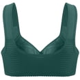 thumbnail image 3 of KDDYLITQ Bras for Women Front Closure Convenient Everyday Bras Mid Buttons Comfortable Lace Wireless Bras Dark Green 44, 3 of 3