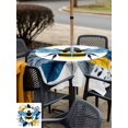 thumbnail image 5 of Outdoor Tablecloth with Umbrella Hole for Patio/Picnic/Party/Camping, Farmhouse Bees Waterproof Table Cloth Square Cover Washable, Spring Summer Flowers Blossom Watercolor (60"x 60"), 5 of 8