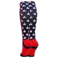 thumbnail image 2 of All Stars Over the Calf Socks (Navy/Scarlet/White, Large), 2 of 2