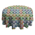 thumbnail image 4 of Colorful Skull Pattern Round Tablecloth 60"x60",Wrinkle Wipeable Table Cloth for Kitchen Dining Room Picnic Patio Party, 4 of 6