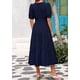 thumbnail image 2 of Vestido midi PRETTYGARDEN para mujer, verano 2025, cuello en V con bolsillos, 2 of 9