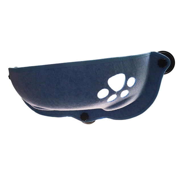 DOLITY Cat Window Mounted Bed Hammock with Suction Cups - Kitten Window Perch Car Swing Blue