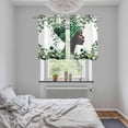 thumbnail image 4 of Sage Green Black Women Kitchen Curtains Window Panels, Spring Eucalyptus Leaves Insulated Window Treatment Curtain, Grommet Curtains for Bedroom/Living Room/Bathroom, 2 Piece 27.5"Wx39"L, 4 of 8