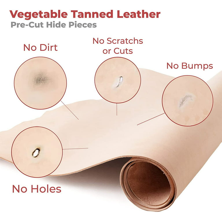 ELW Genuine Leather Vegetable Tanned 8-9 oz. 3.2-3.6mm Size 10-12 SQ FT in  Dark Brown Full Grain Veg Tan Leather AB Grade Cowhide, Heavy Weight
