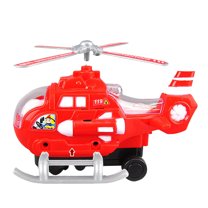 LULULION Helicopter Glow Toy Red Plastic Glowing City Rescue Simulation 1Pack
