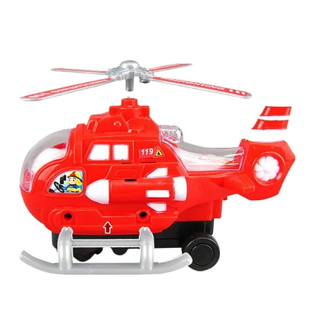 LULULION Helicopter Glow Toy Red Plastic Glowing City Rescue Simulation 1Pack