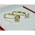 thumbnail image 2 of 2.00Ct Round Cut Natural Moissanite Drop/Dangle Earrings 14k Yellow Gold Plated Silver, 2 of 3