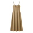 thumbnail image 4 of ZHOGXU Fashion Womens Bodycon Midi Dresses Solid Color Spaghetti Strap Fitted With Pocket Beach Vacation Outfit, 4 of 4