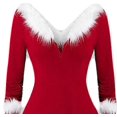 thumbnail image 3 of Vestidos de Navidad para mujer Vestido de manga larga con cuello en V Vestido de fiesta, 3 of 4