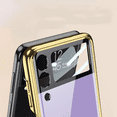 thumbnail image 2 of For Samsung Galaxy Z Flip 4 Case Luxury 9H Glass Electroplated PC Crystal Cover All-Inclusive Shockproof Protective Case, 2 of 4