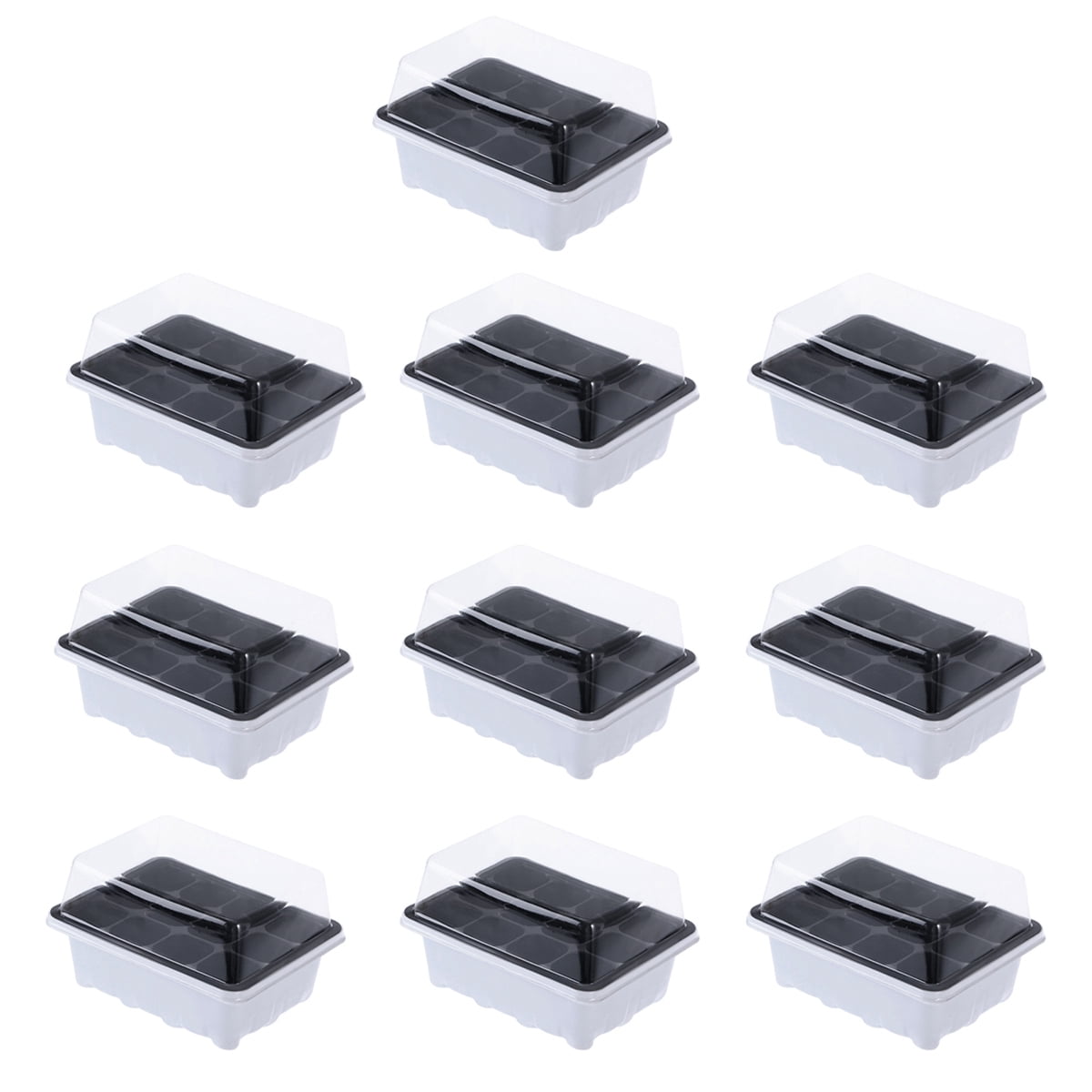 Clispeed  White Sprouter Trays 10Pack for Planting with Heat Preservation and Transparent Lid