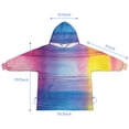 thumbnail image 7 of Colorful Watercolor Stripe Pattern Blanket Hoodies for Kids 6-13YR Oversize Wearable Blanket Hoodies for Boys Girls Teens, 7 of 7