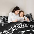 thumbnail image 4 of Feelyou Fashion Monogrammed E Bedding Comforter Set 7pcs for Teen, Bohemian Western Flower King Bedding Sets, Square Abstract Reversible Bed Sheets, Luxury Bedroom Decor, 4 of 7