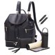 thumbnail image 1 of LEQUEEN - Bolso Grande de Piel Sintética para Pañales de Bebé con Cambiador, Mochila para Mamá, Mochila Escolar para la Vuelta a la Escuela, Color Negro, 1 of 8