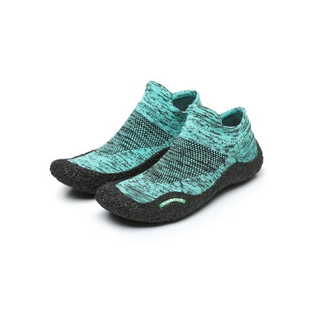 

Lacyhop Men Athletic Non-slip Sport Shoe Shock Absorption Pull On Barefoot Sock Shoes Mid Top Sneakers Green 9.0-10.0