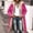 Hot Pink, variant on IUYRTFE Women's Reversible Long Fleece Lined Puffer Coat Two Sided Hooded Winter Jacket with Pockets for Cold Weather