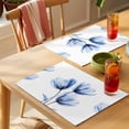 thumbnail image 4 of Light Blue Tulip Placemats Set of 6 Spring Modern Rustic Floral Botanical Place Mats Indoor Wipeable Table Mats Washable Cloth Dining Table Placemats for Kitchen Holiday Party Home Decor 13x19 Inch, 4 of 9