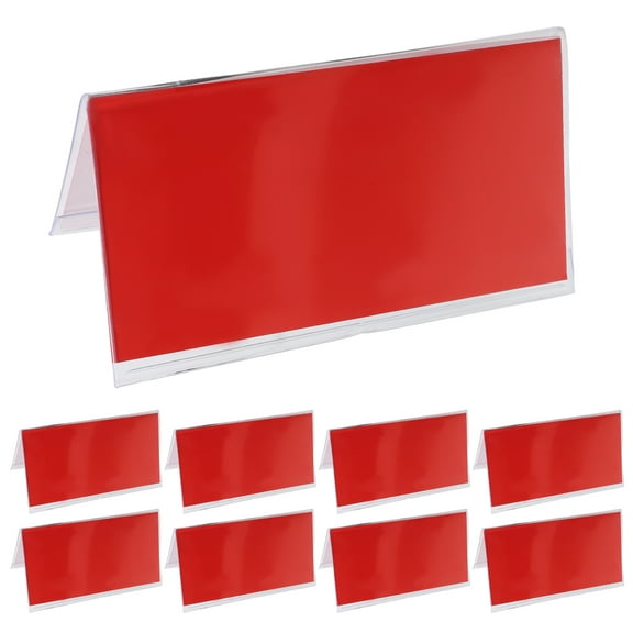 10pcs Clear Plastic Name Plates for Desk  Name Plate Holder Desk Sign Frame for Table Display Blank Nameplate for Office Business Conference Meetingroom Student