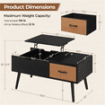 thumbnail image 6 of Alden Design Lift Top Coffee Table with Hidden Compartment & 2 Open Storage, Black, 6 of 6