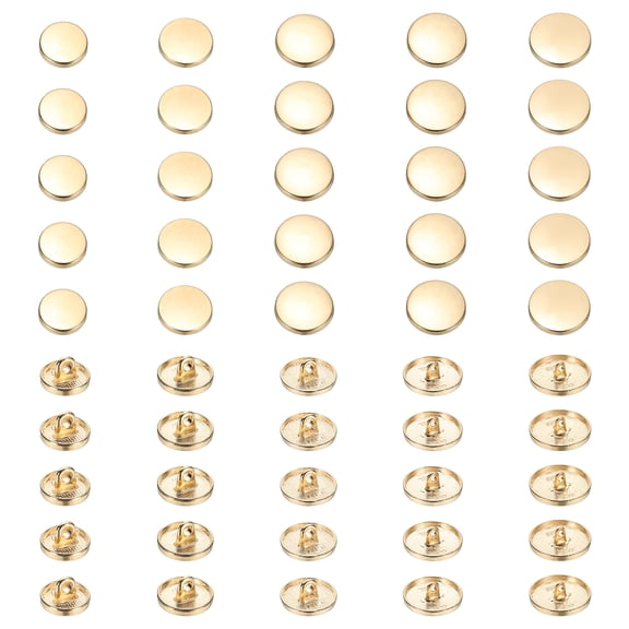 Metal Round Flat Buttons, Round Shaped Sewing Buttons for Men Women Coat Shirt 10/12/15/20/25 mm & 25 Pack & Rose Gold