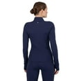 thumbnail image 2 of Yitty Active Women's Ultraluxe Full Lenght Full Zip Jacket, Athleisure, 4-Way-Stretch, Thumbholes, Deep Navy, M, 2 of 7