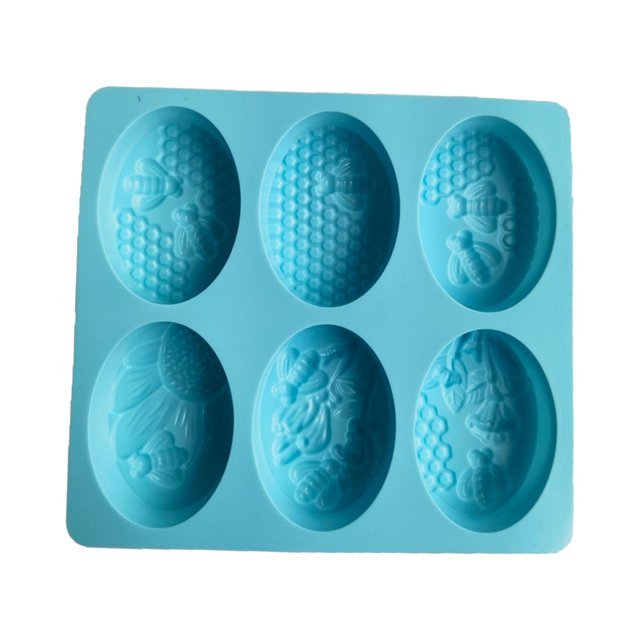 Modelo de jabón de silicona 3D Perfecl Fundición de jabón ovalado Azul