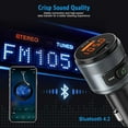 thumbnail image 3 of Bluetooth FM Transmitter for Car, Wireless Radio Transmitter Adapeter Car Kit, Dual USB Ports, QC3.0 Quick Charging, Hands Free Calling, Support USB F, 3 of 5