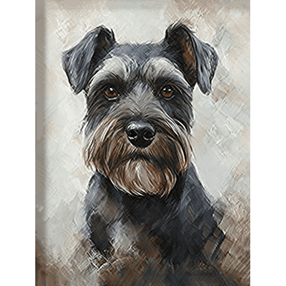 Schnauzer Dog Portrait Decorative Painting/Canvas Art， Suitable for Living Room， Bedroom， Kitchen， Office， Dining Room， Study Room， Hallway， Entryway and Apartment Decor.