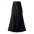 thumbnail image 2 of QENGING Summer Skirts for Women Casual Hakama Irregular Leaf Bow High Waist Long Culottes Casual, 2 of 6