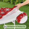 thumbnail image 5 of Red Christmas Snowflake Pattern Round Fitted Tablecloth with Elastic Edge,Dining Table Cover Waterproof,Outdoor Round Tablecloth for Camping,Dining,Indoor and Outdoor, 5 of 7