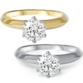 thumbnail image 2 of Pompeii 3/4CT IGI Certified Diamond Solitaire Engagement Ring 14K White and Yellow Gold, 2 of 4