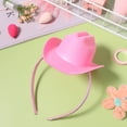 thumbnail image 4 of Chapeau de Cowboy Rose à la Mode Mini Bandeau pour Cheveux en Polyester Confortable et Élastique, 4 of 8
