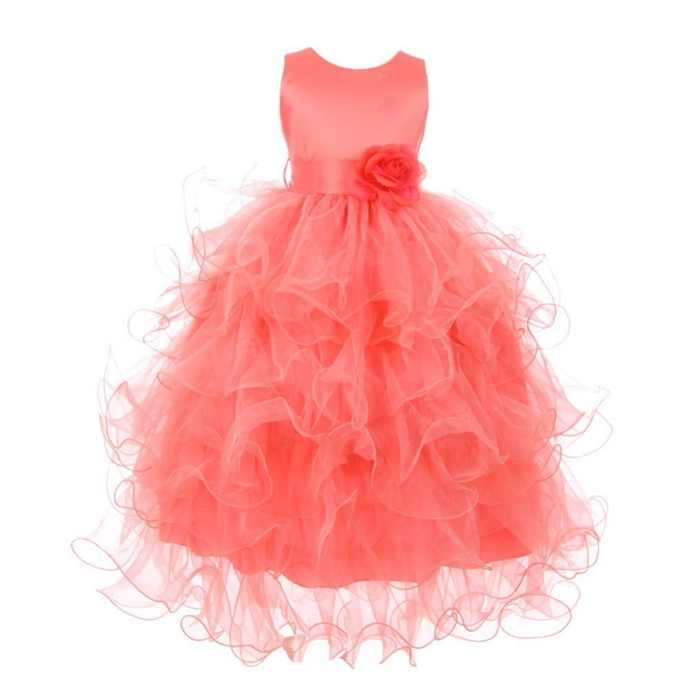 coral flower girl dresses