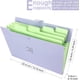 thumbnail image 2 of Carpetas de archivos expandibles FloreceBien con bolsillos, tamaño carta/A4, organizador de documentos en forma de acordeón para la escuela y la oficina, paquete de 2, morado y verde, 2 of 5