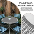 thumbnail image 2 of Grey Geometric Round Tablecloth for 45-54 Inch Tables,Fitted Table Cover with Elastic Edge,Bohemia Tribal Farm Tribal Patterned Waterproof Outdoor Table Cloth Protector for Patio Garden Dinner Picnic, 2 of 9