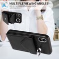 thumbnail image 6 of Crossbody Wallet Back Case for iPhone X/XS with Card Holder, Vintage Premium PU Leather Case with Long Shoulder Strap, Purse Shockproof Flip Phone Cover for iPhone X/XS, Black, 6 of 13