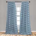thumbnail image 5 of Ambesonne Floral Curtains, Antique Damask Curvy Art, Pair of 28"x95", Blue White, 5 of 5