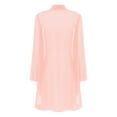 thumbnail image 4 of CHICTRY Women Chiffon Long Sleeve Cardigan Open Front Casual Shrug Bride's Mother Formal Coat Pink M, 4 of 5