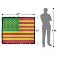 thumbnail image 2 of Rasta Flag Woven Tapestry Cotton Blend Fringed Throw Blanket, 50"x60", 2 of 6