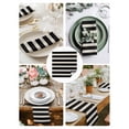 thumbnail image 3 of Black Beige Striped Cloth Napkins Set of 6 Reusable Dinner Napkins, Vintage Geometric Line Simple Cocktail Napkin Washable Table Napkins for Wedding/Holiday Party/Baby Shower 20"x20", 3 of 7