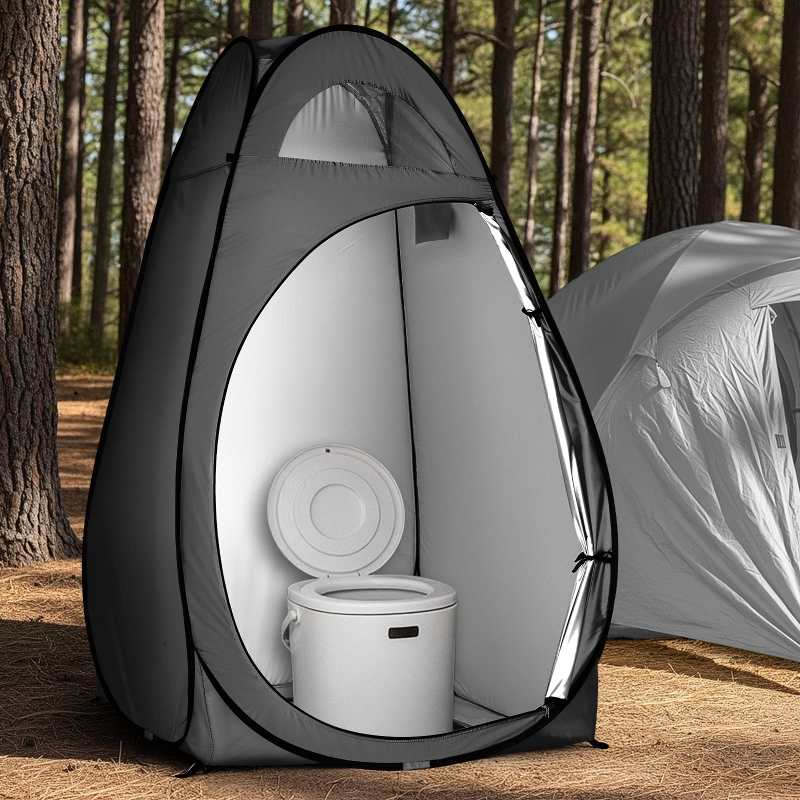 Ktaxon Camping Shower Tent, Portable Pop Up Changing Tent, Waterproof Dressing Room Privacy Tent for Camping Beach, Black